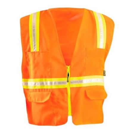 Occunomix Classic Mesh Two-Tone Zip Vest Hi-Vis Orange, S,  LUX-XTRNSM-OS